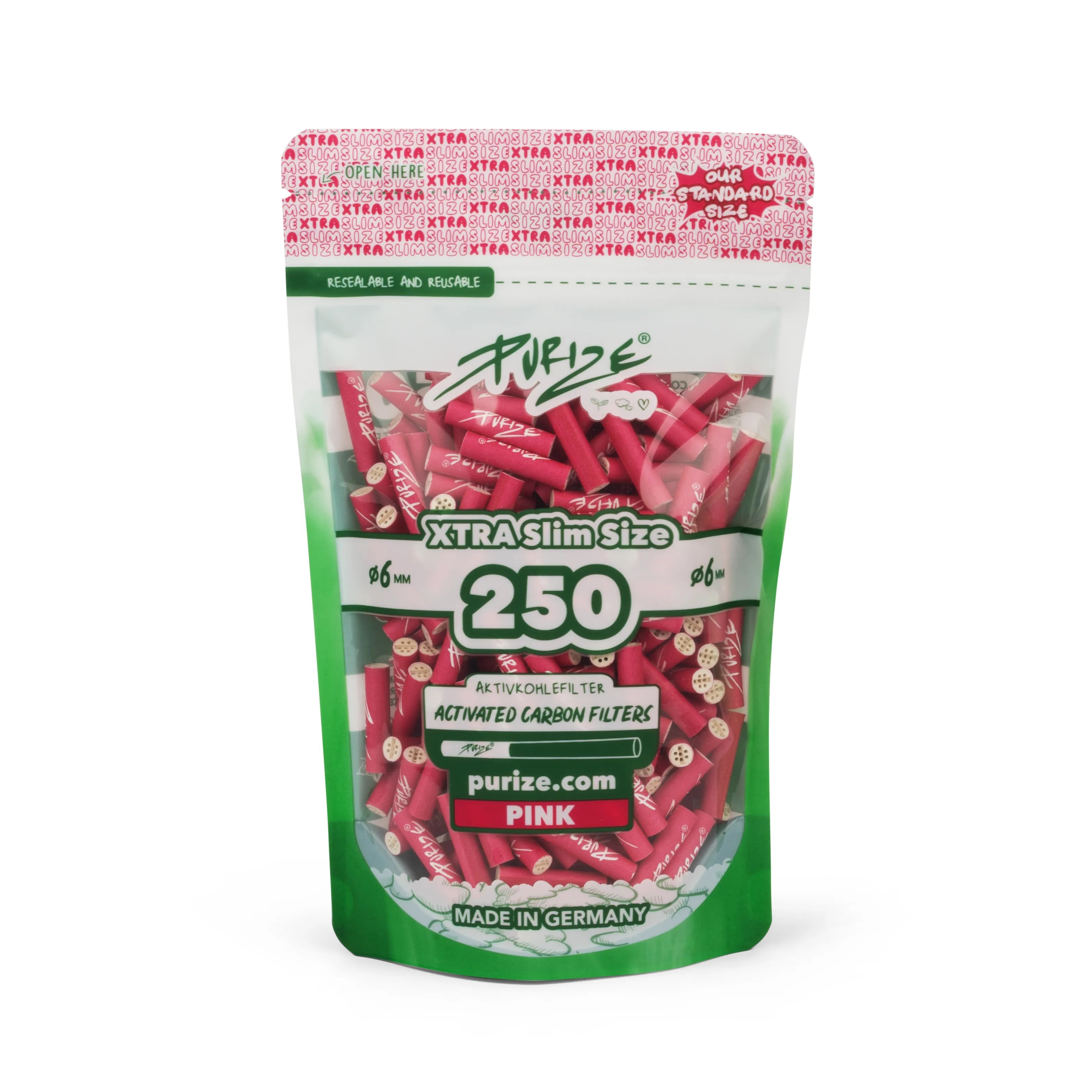 Purize Xtra Slim 250 Aktivkohlefilter in Pink