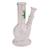 Green Leaf Small Straight Glasbong 15 cm mit grünem Hanfblatt-Motiv