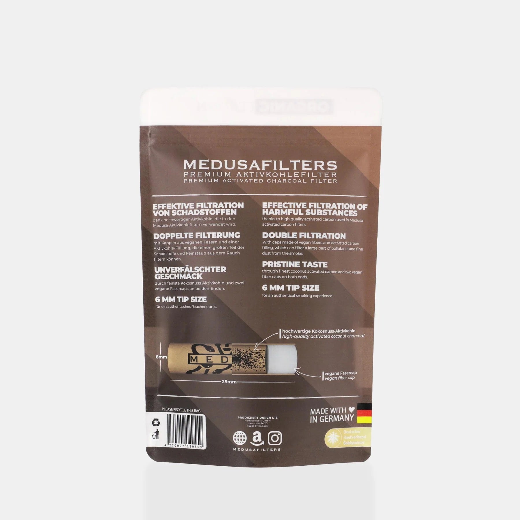 MEDUSA® |  Aktivkohlefilter - Ø 6mm - Organic Edition (250stk.)